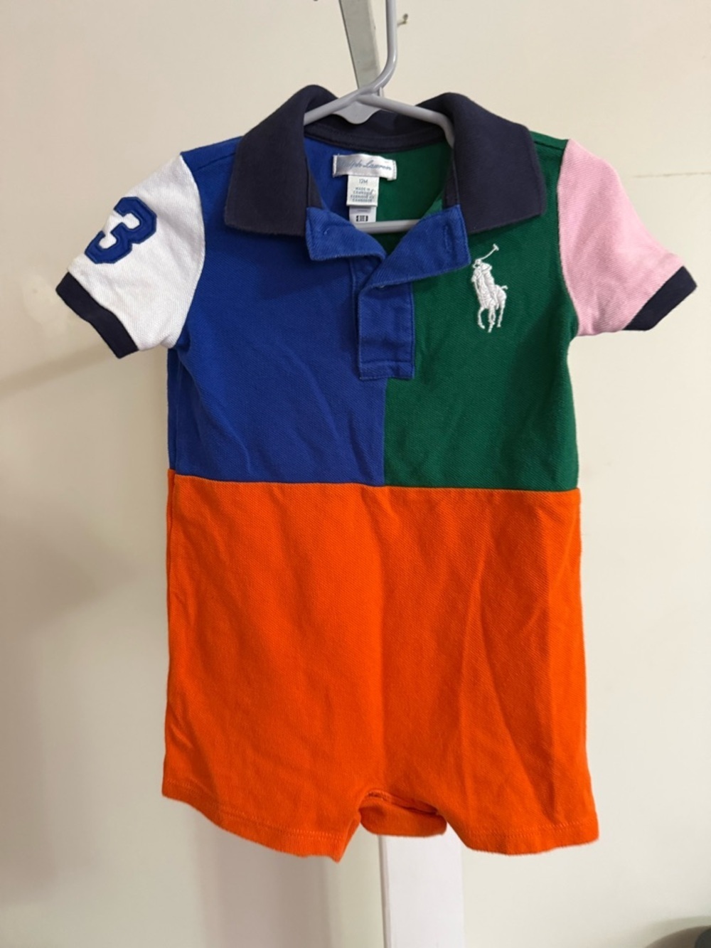 Big Pony Cotton Mesh Polo Romper - Picture 6 of 9